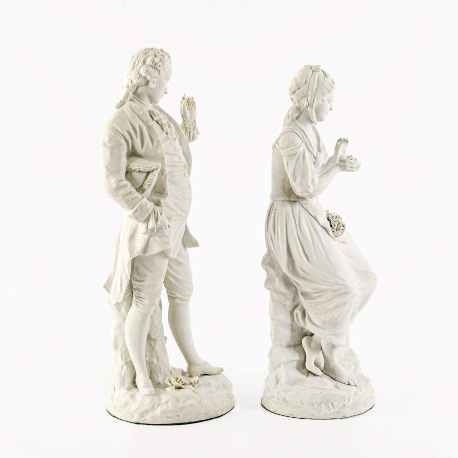 Antique Pair of Continental Porcelain Figurines-4