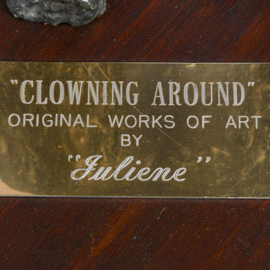 "Clowning Around" Clown Sculpture Signed Juliene-4