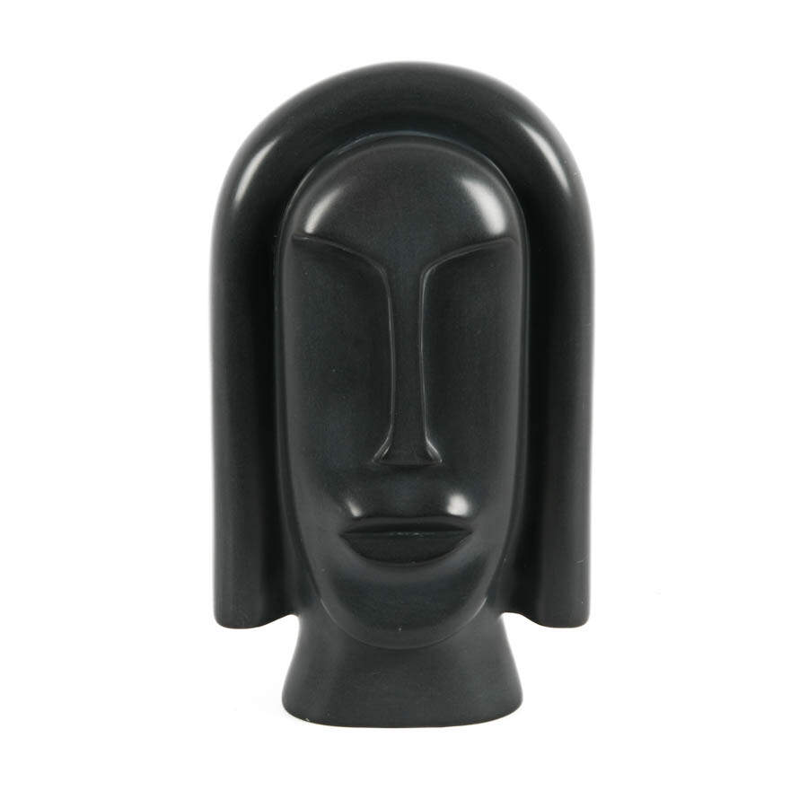Mid-Century Modern Signed Hymie Modernist Face Sculpture-1