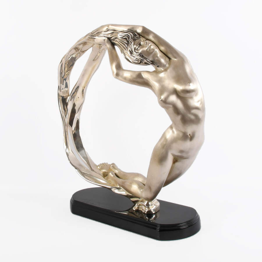 Enrique Jolly "Full Moon" Silver Woman Statue-4