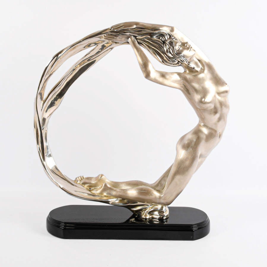 Enrique Jolly "Full Moon" Silver Woman Statue-1