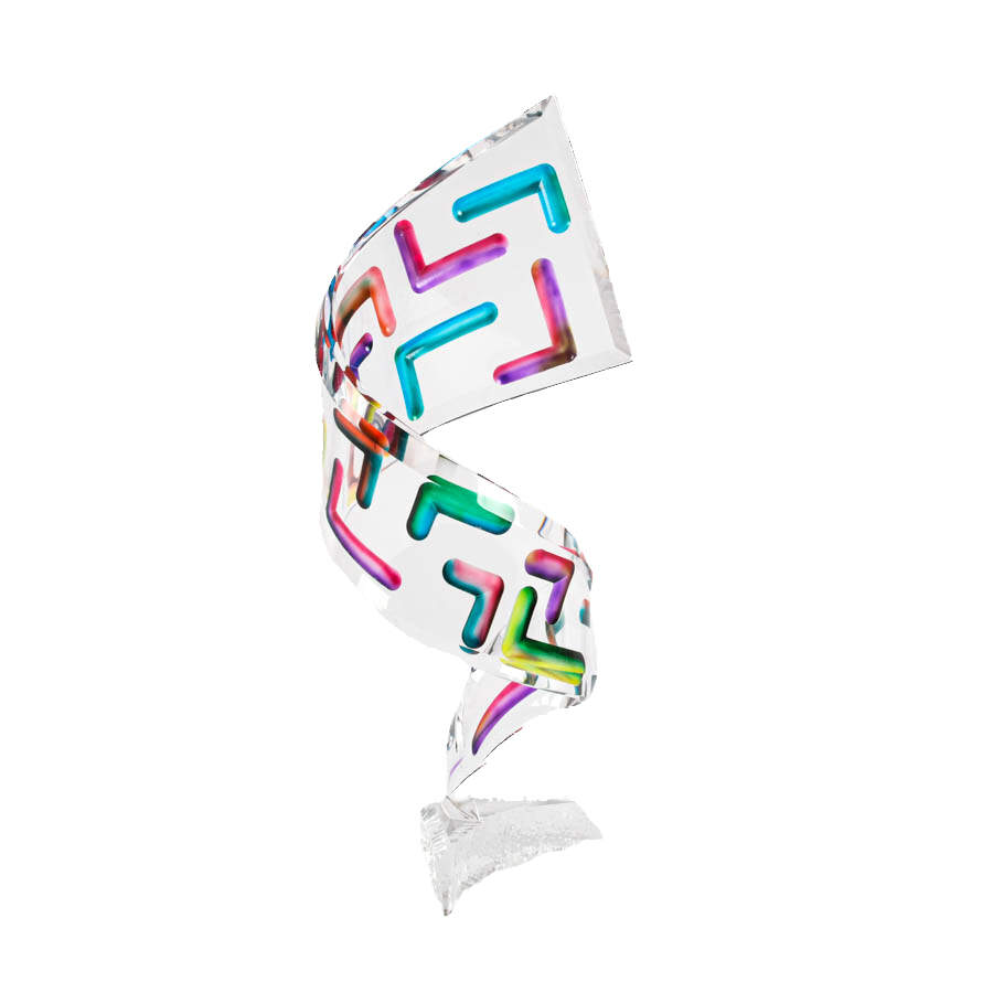 R. Barrot "Right We Are" Limited-Edition Lucite Abstract Spiral Sculpture-4