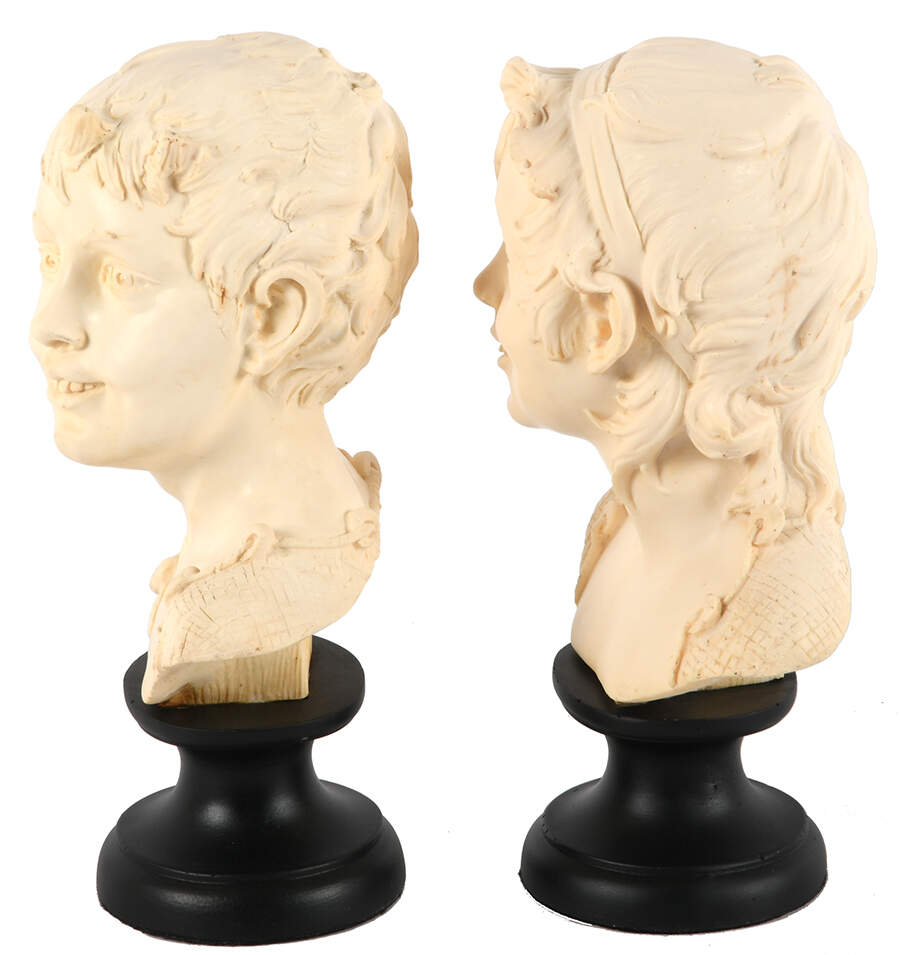 Pair of Santini Figural Resin Busts-5