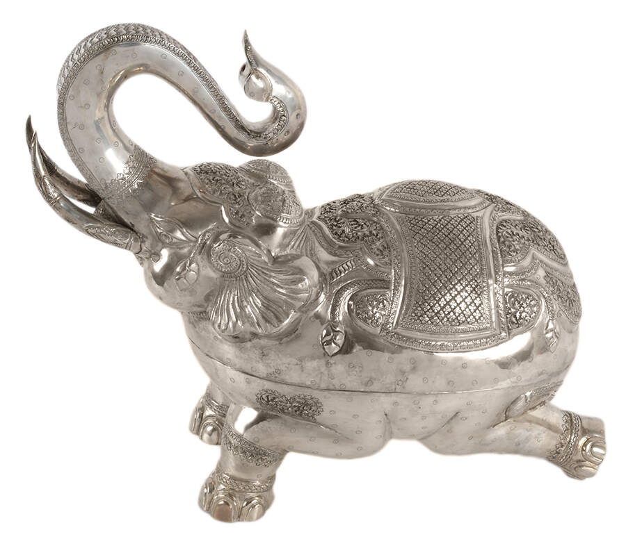 Silver Hallmark Oversized Elephant Sculpture-1