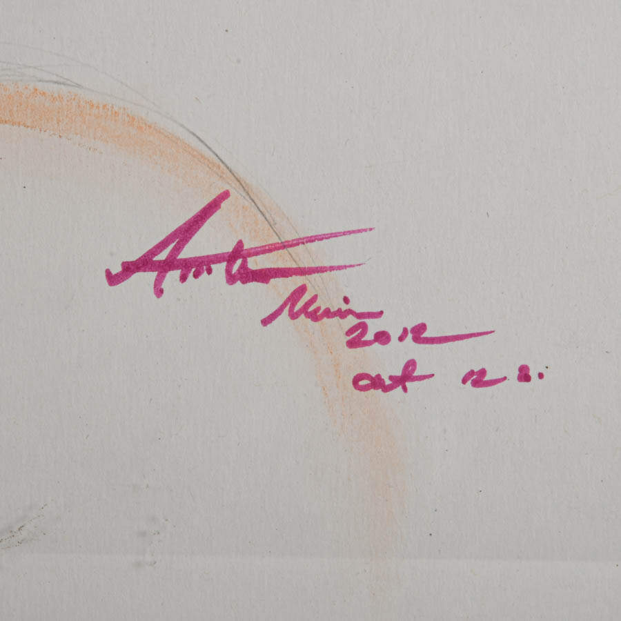Framed Mixed-Media on Paper Signed by Attila Lakatoush 2012-4