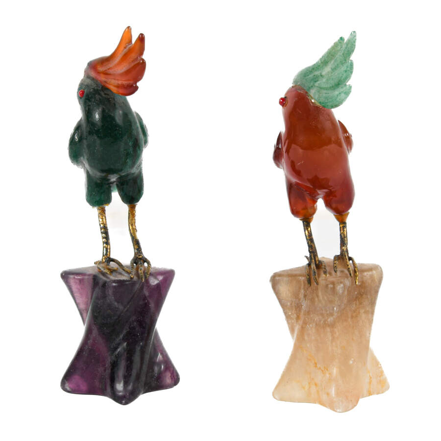Pair of Birds with Semi-Precious Stones-8
