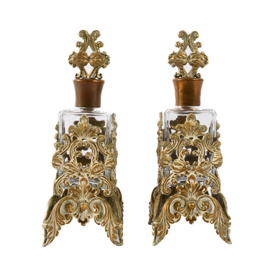 Pair of Mid-Century Cologne or Perfume Bottles-1