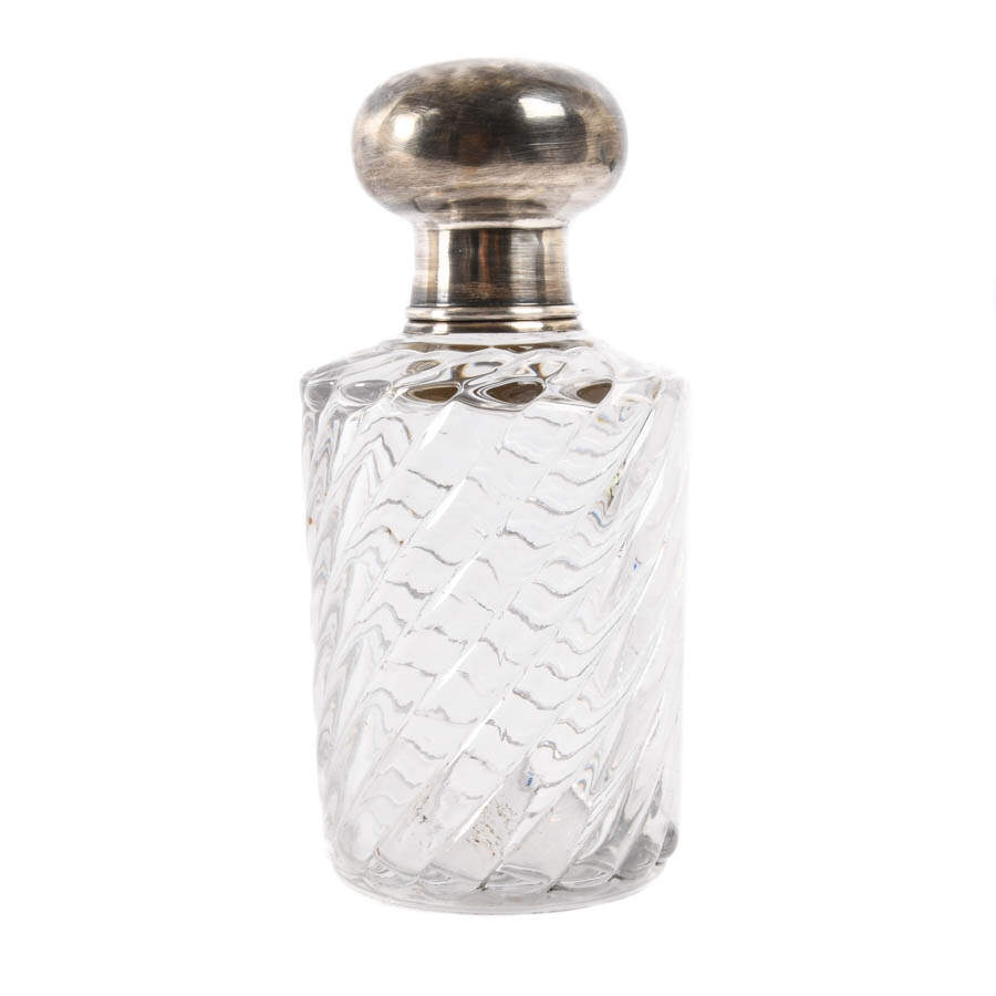 Victorian Crystal Swirl Glass Perfume Bottle-1