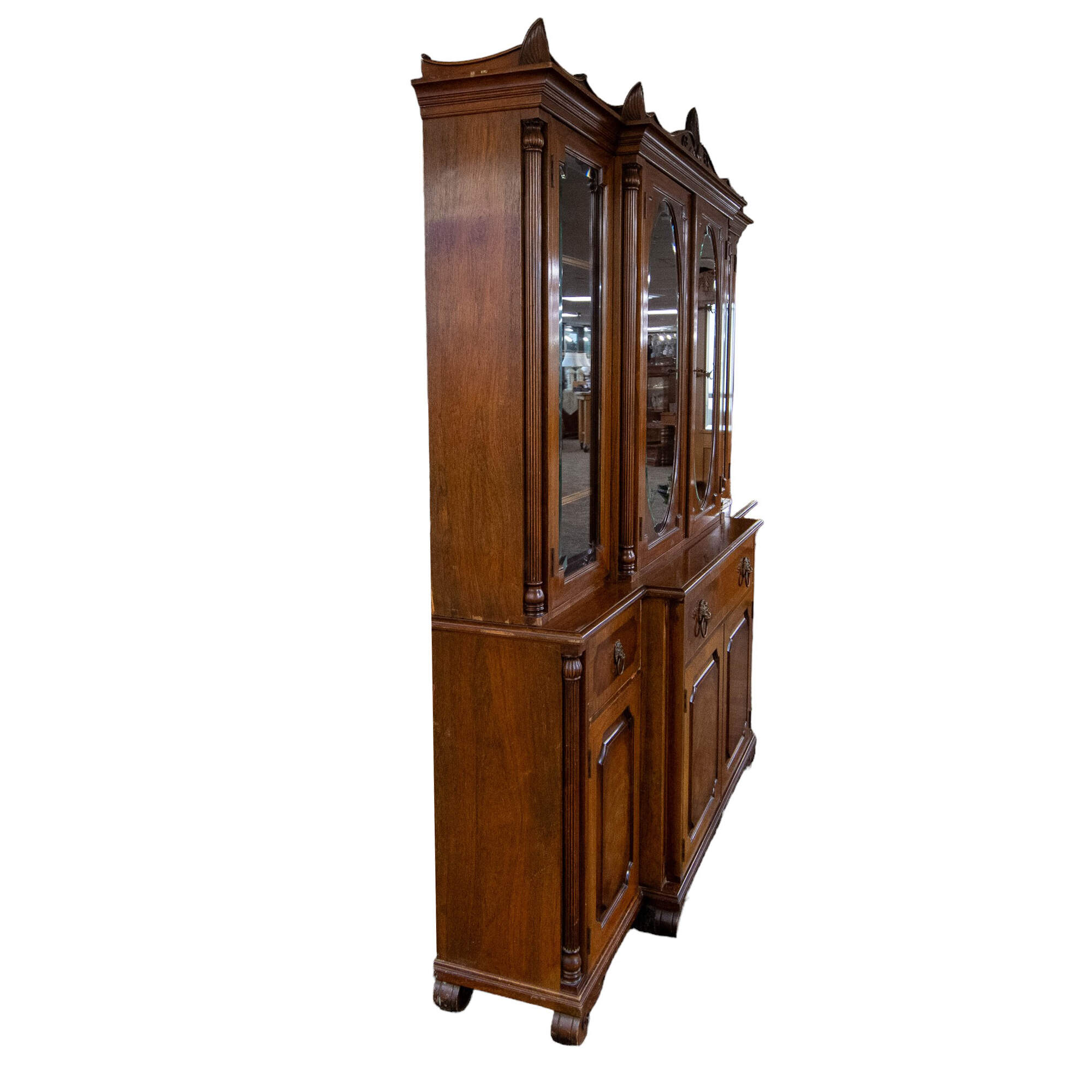 Antique China Cabinet with Secretary-5