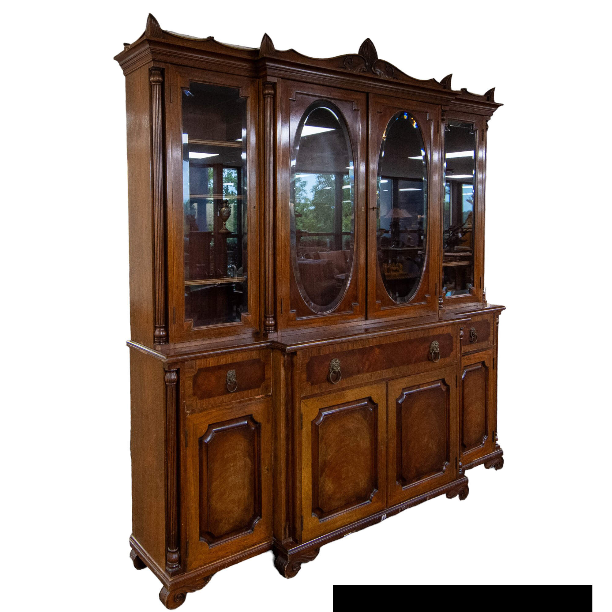 Antique China Cabinet with Secretary-4