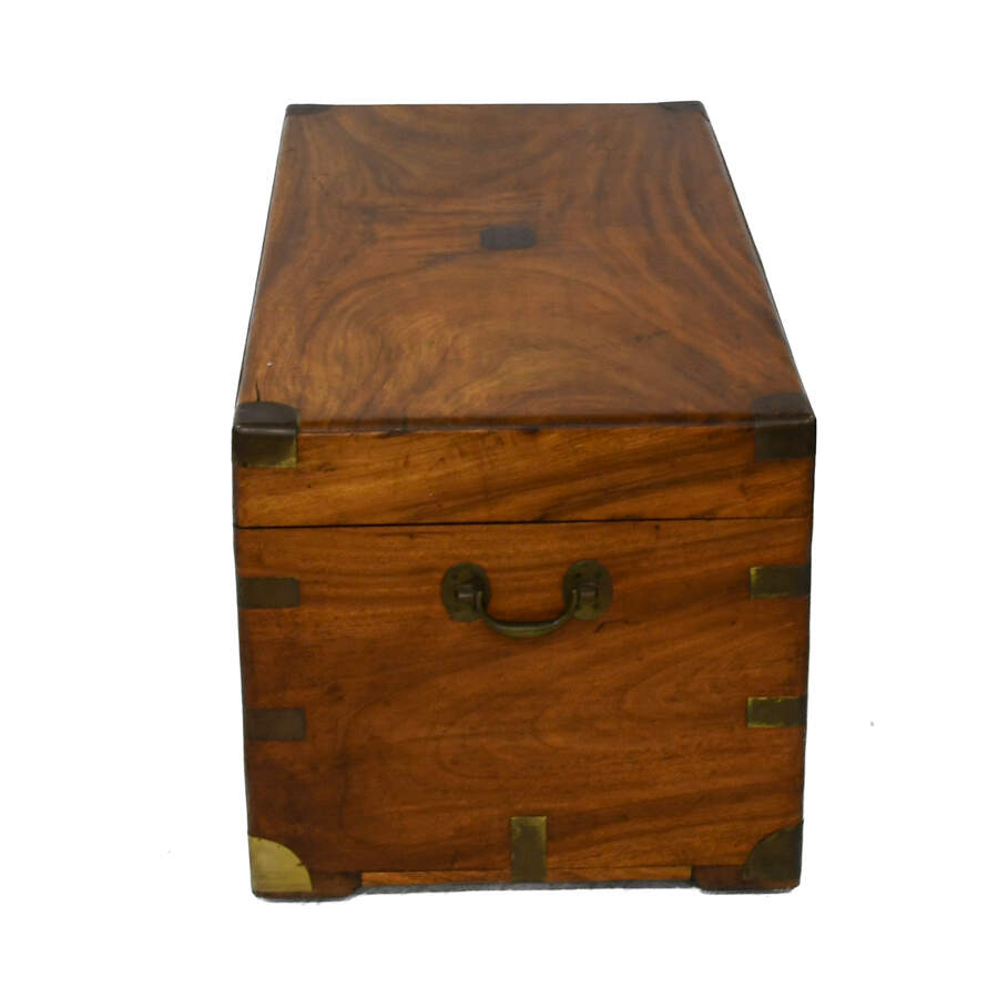 Antique Chinese Export Camphor Wood Chest with Brass Mounts-7