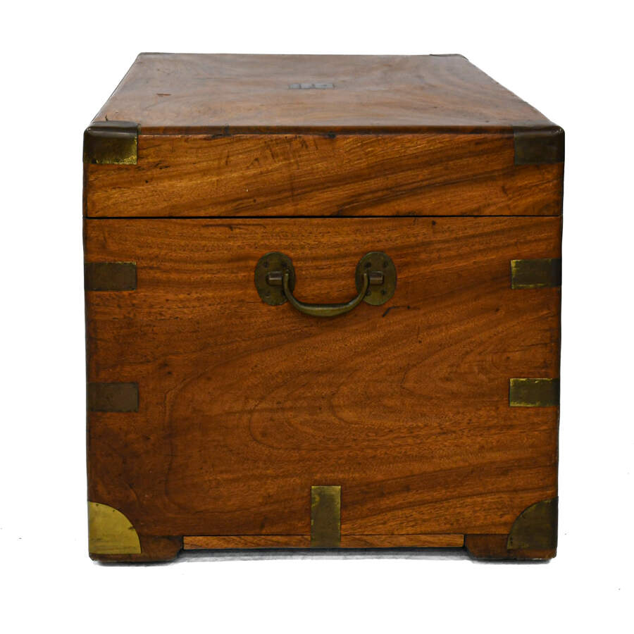 Antique Chinese Export Camphor Wood Chest with Brass Mounts-6