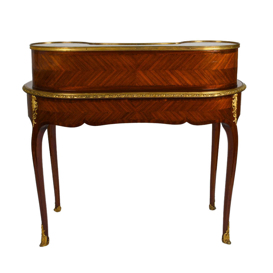 French Louis XVI-Style Ladies Mahogany and Gilt Ormolu Mounted Desk-6