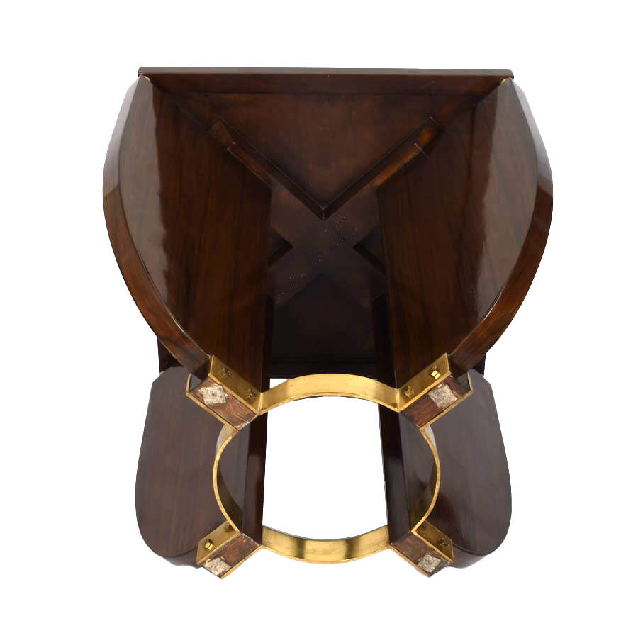 Pair of Mid-Century Modern Walnut Side Tables with Brass Mounts-6