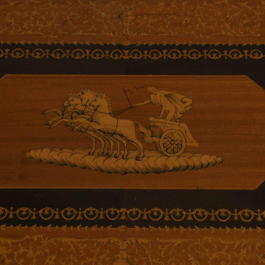 Italian Inlaid Wood Side Table-4