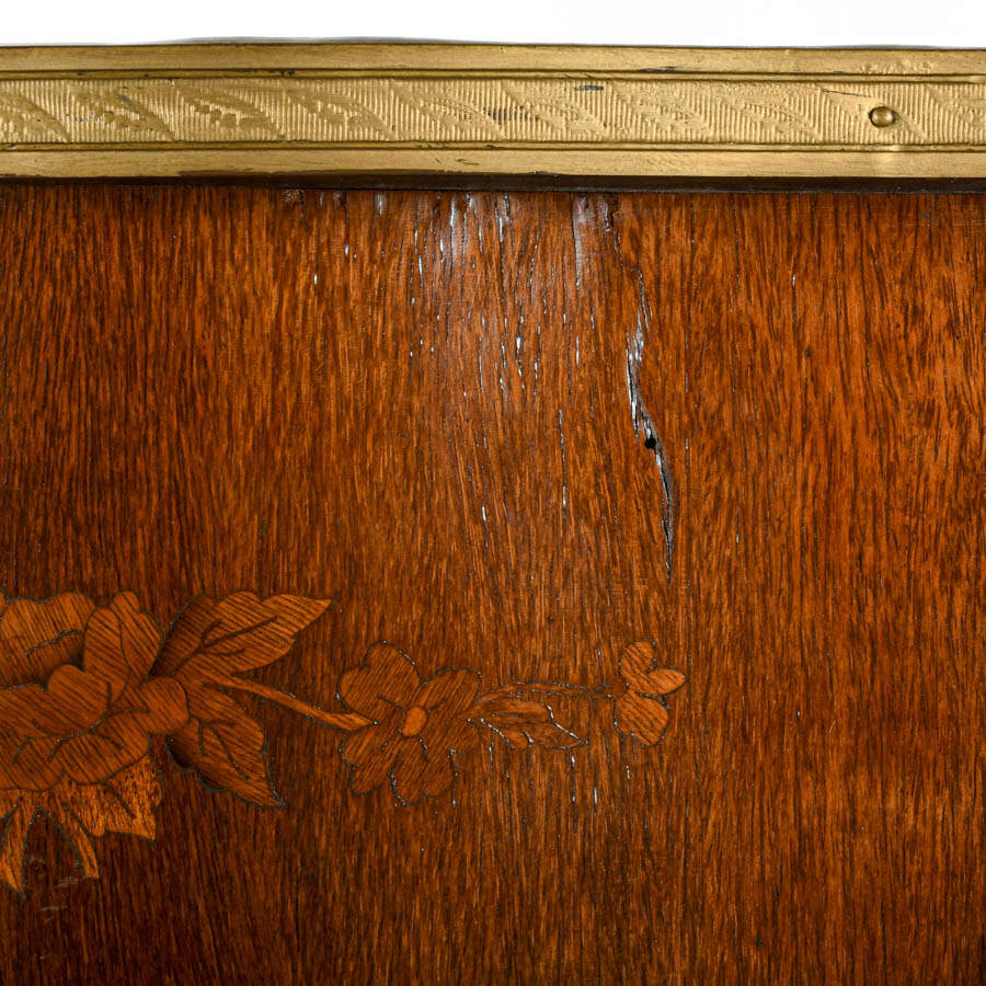 French Ormolu, Mahogany, and Marquetry Inlaid Side Table-6