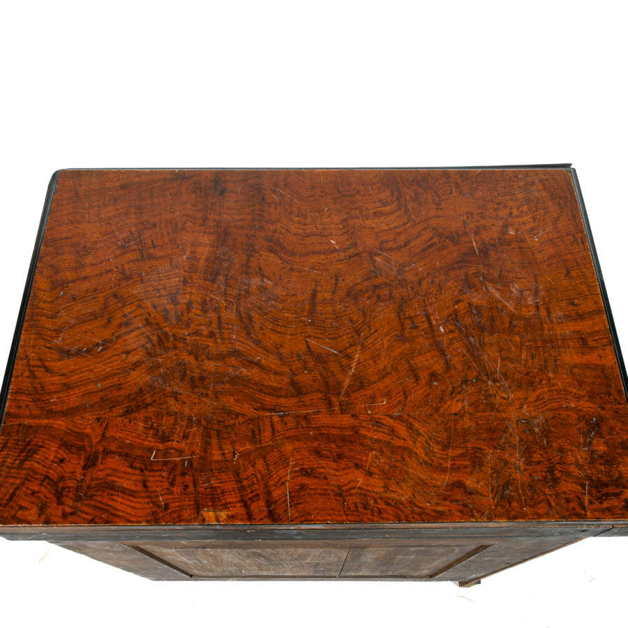 Antique Pair of Burl and Ebony Wood Cabinets-5