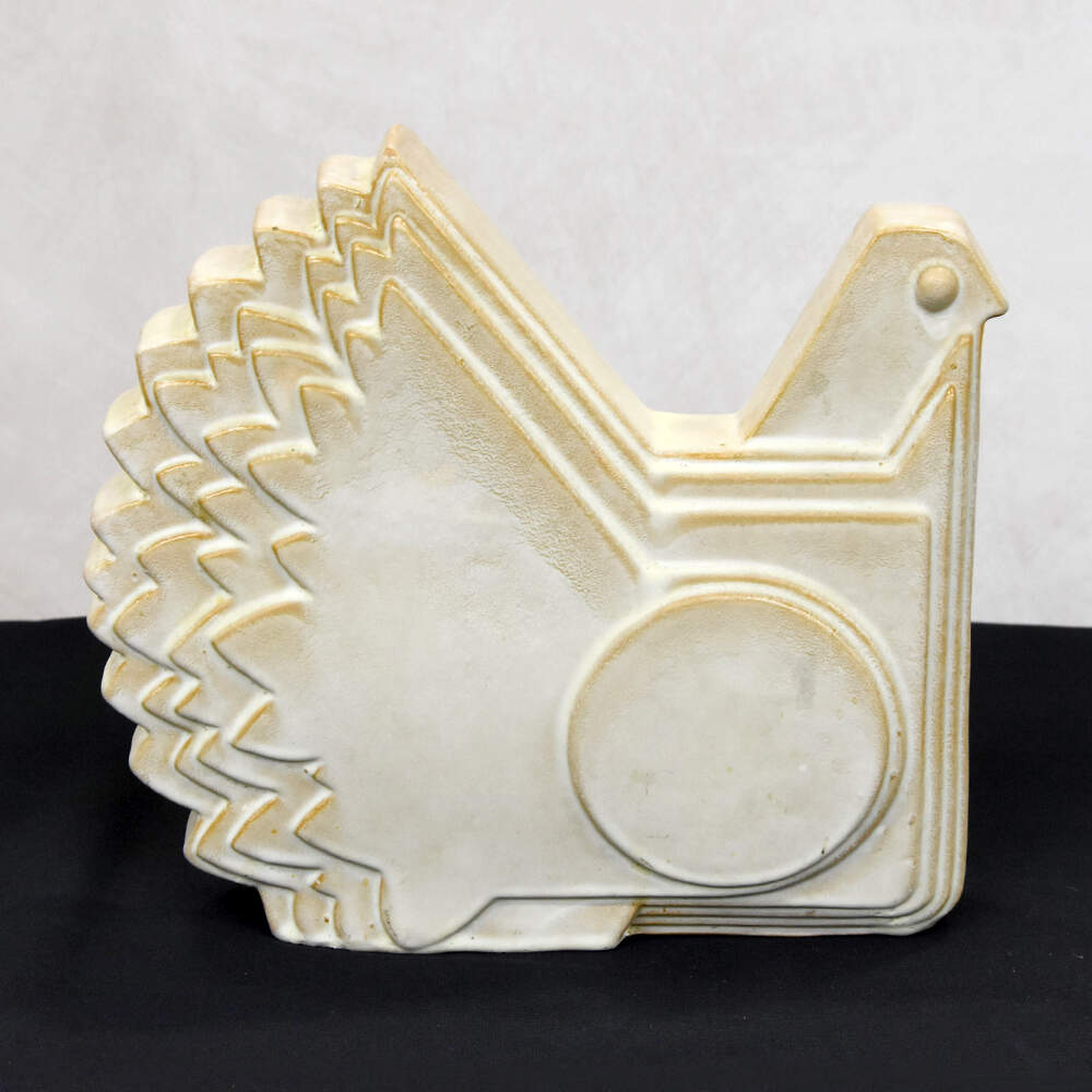 Alessio Tasca Circa 1970s Ceramic Post Modernist Hen Sculpture-6