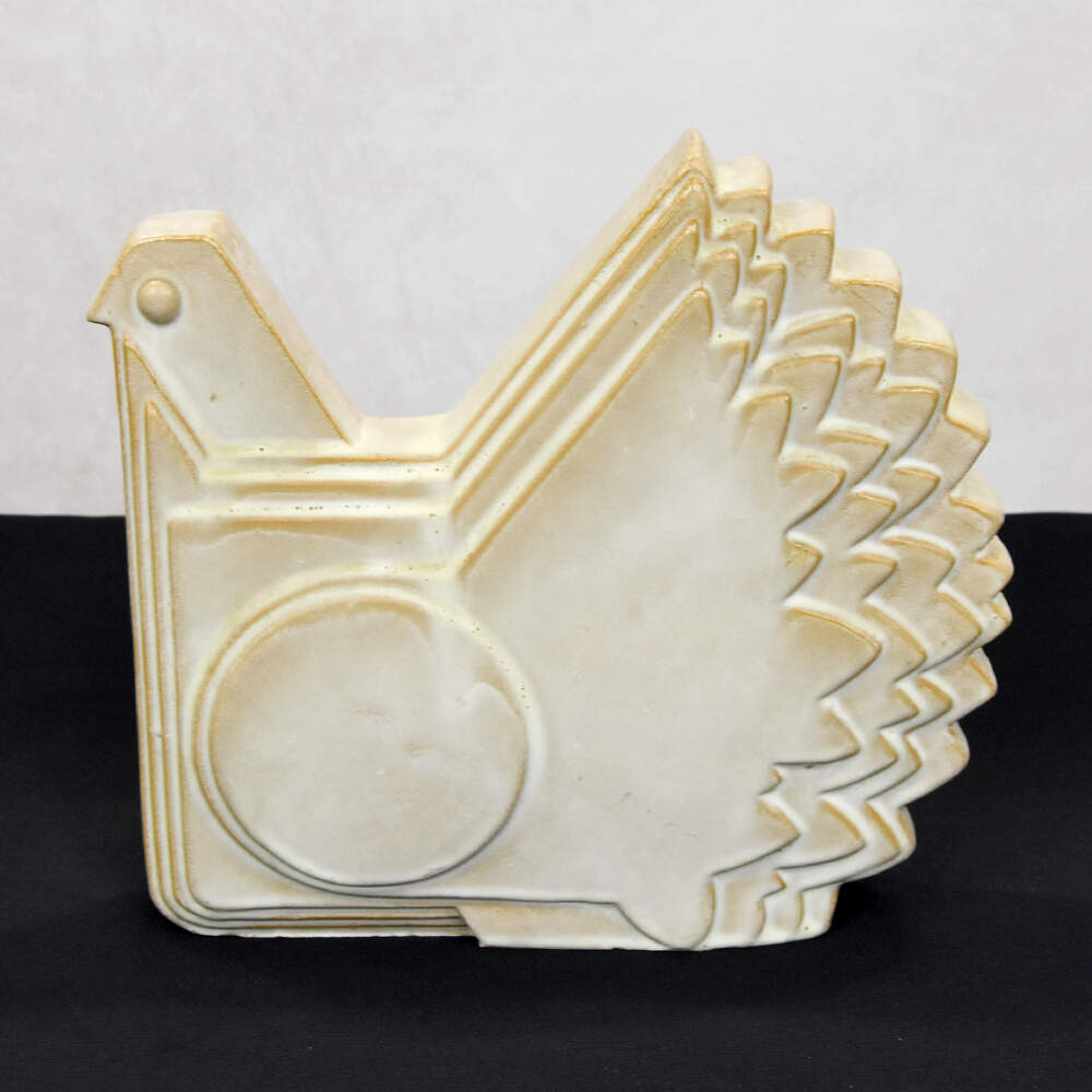 Alessio Tasca Circa 1970s Ceramic Post Modernist Hen Sculpture-4