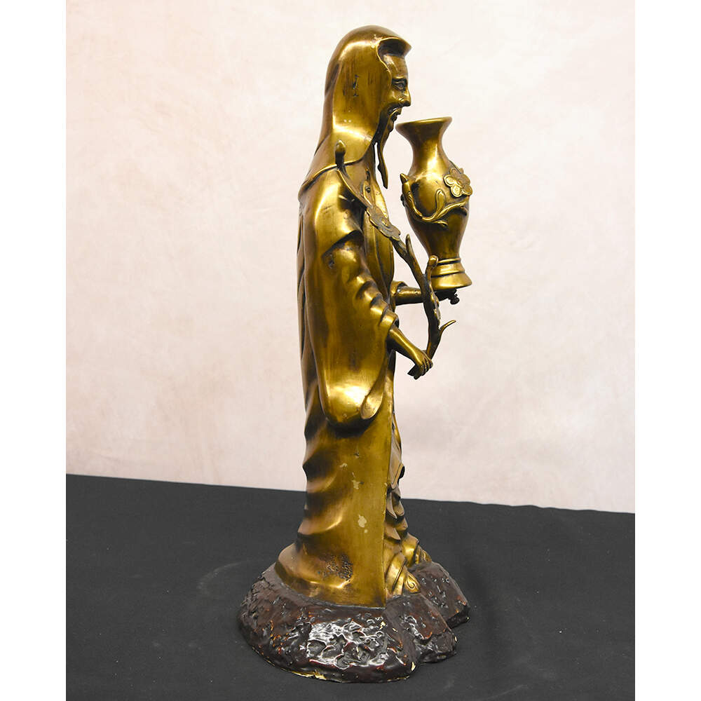 Chinese Wiseman Figurine Holding a Branch and Vessel-4