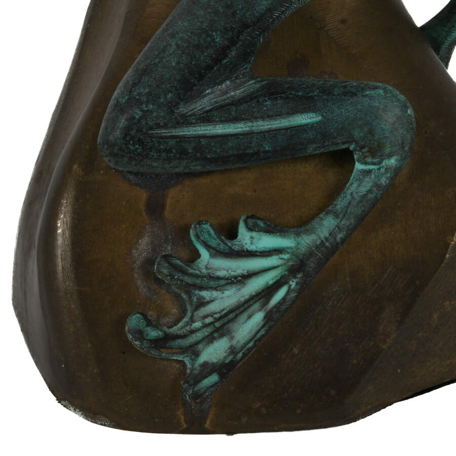 Bronze Verdigris Frog Resting on Rock by David Kay-8