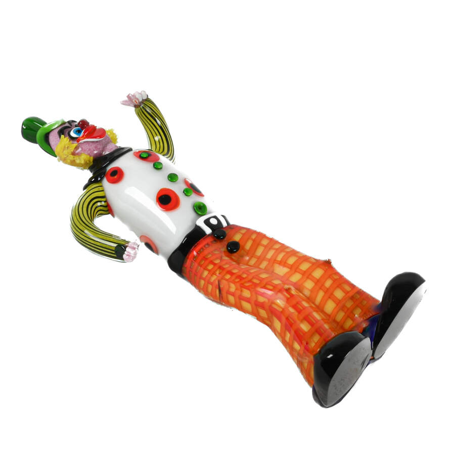 Signed Oversized Venetian Murano Glass Clown Statue-8