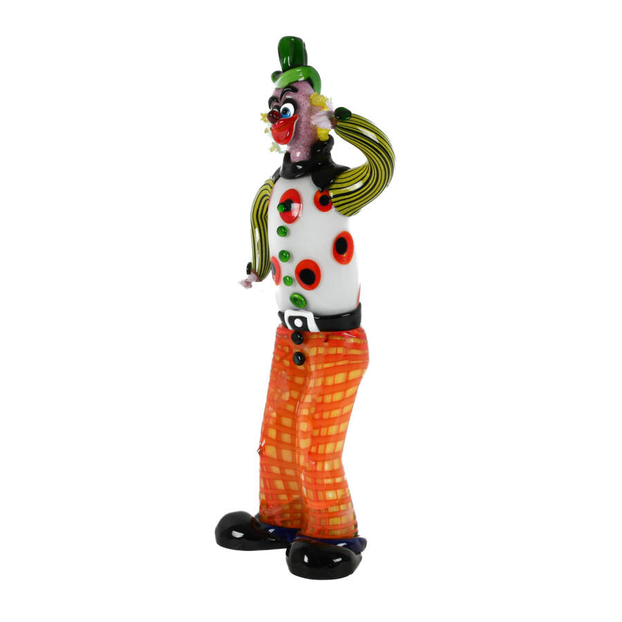 Signed Oversized Venetian Murano Glass Clown Statue-2