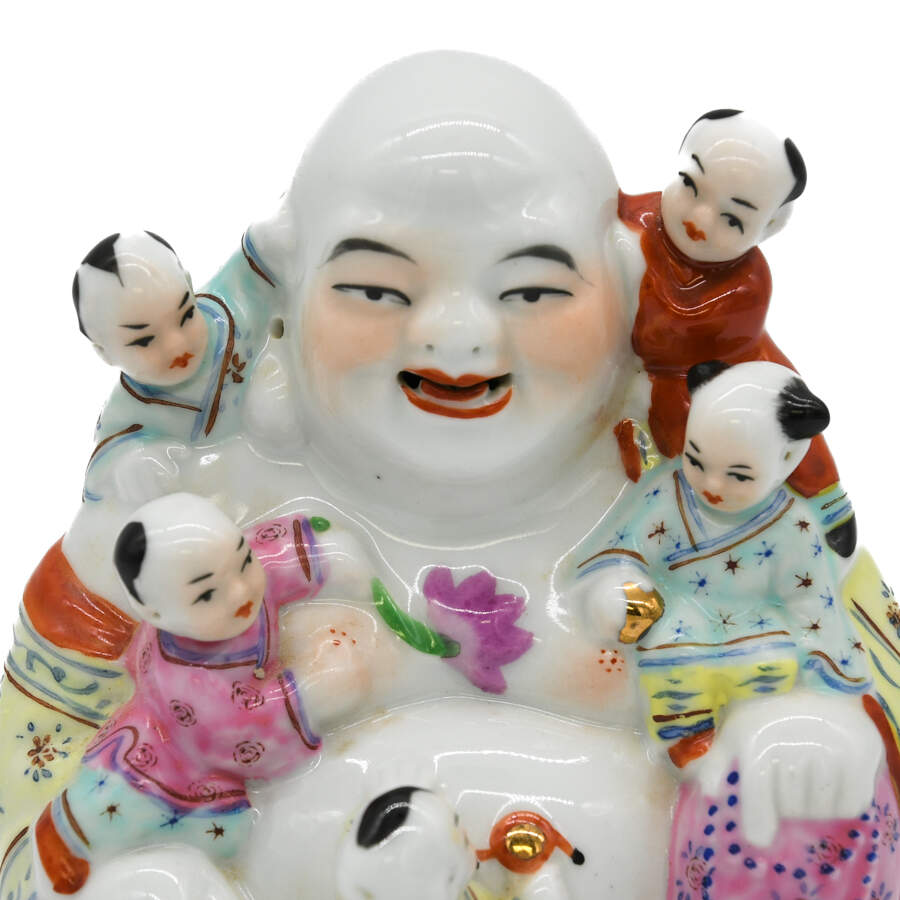 Chinese Porcelain Happy Buddha Figure-4