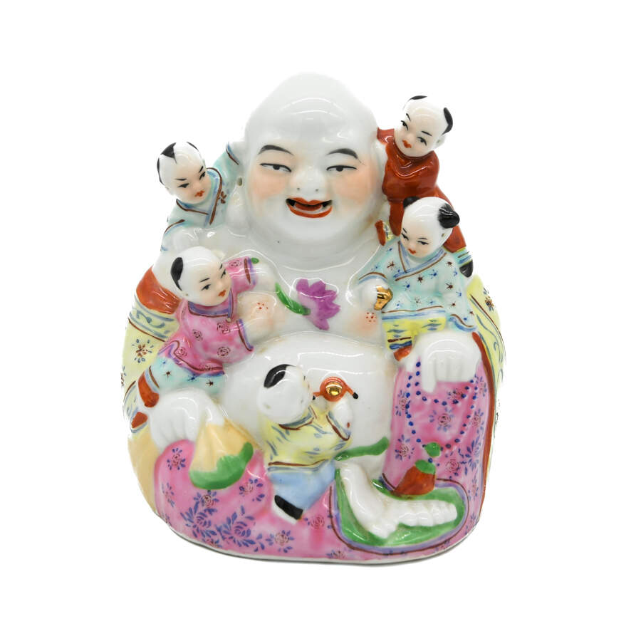 Chinese Porcelain Happy Buddha Figure-1