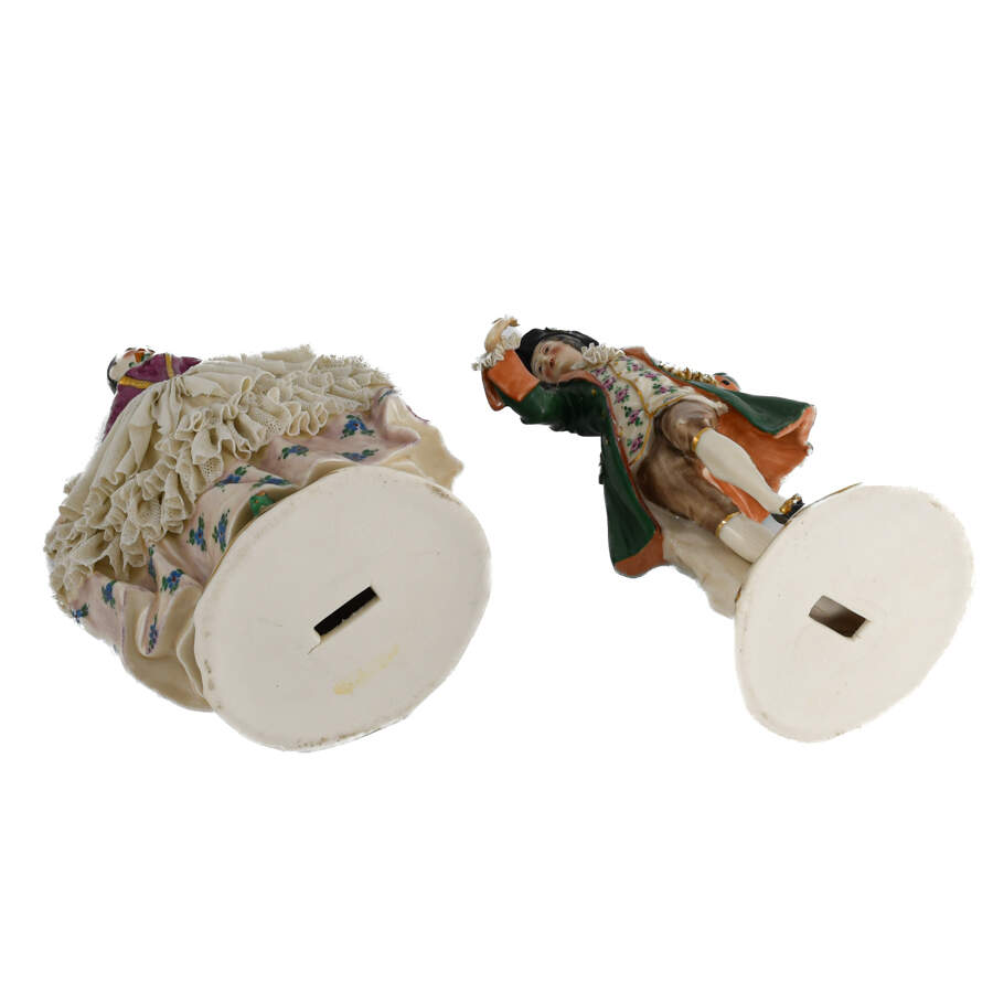 Dresden Porcelain and Lace Dancing Couple-9