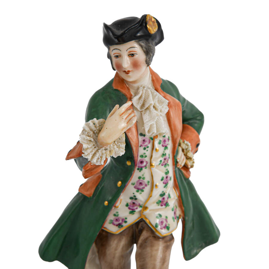 Dresden Porcelain and Lace Dancing Couple-7