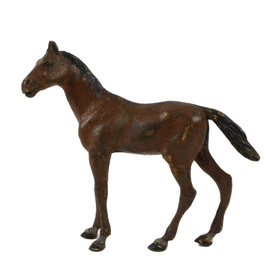 Vienna Bronze Cold Painted Miniature Cast Metal Horse Figurine-1