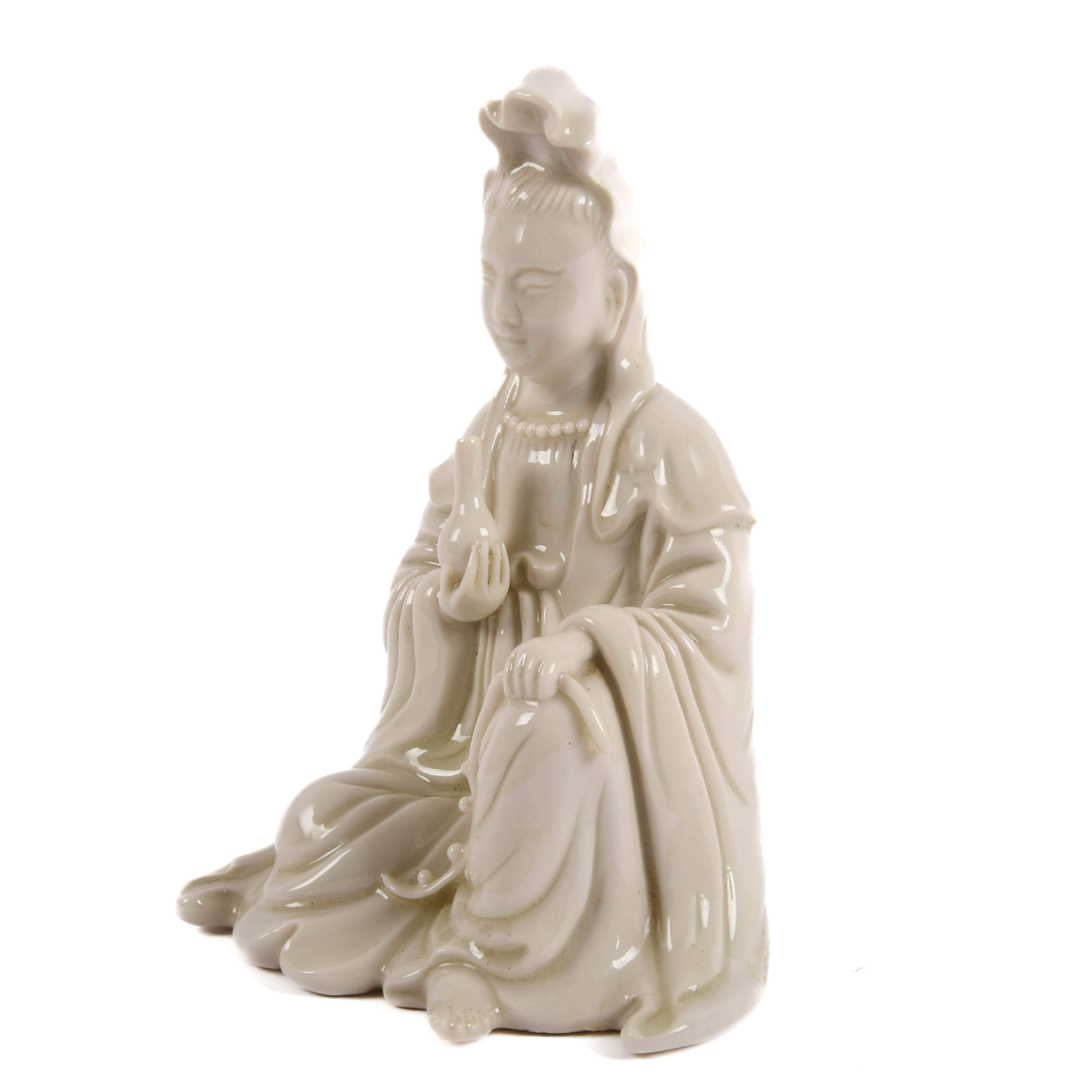 Blanc De Chine Seated Guan Yin Statue-3