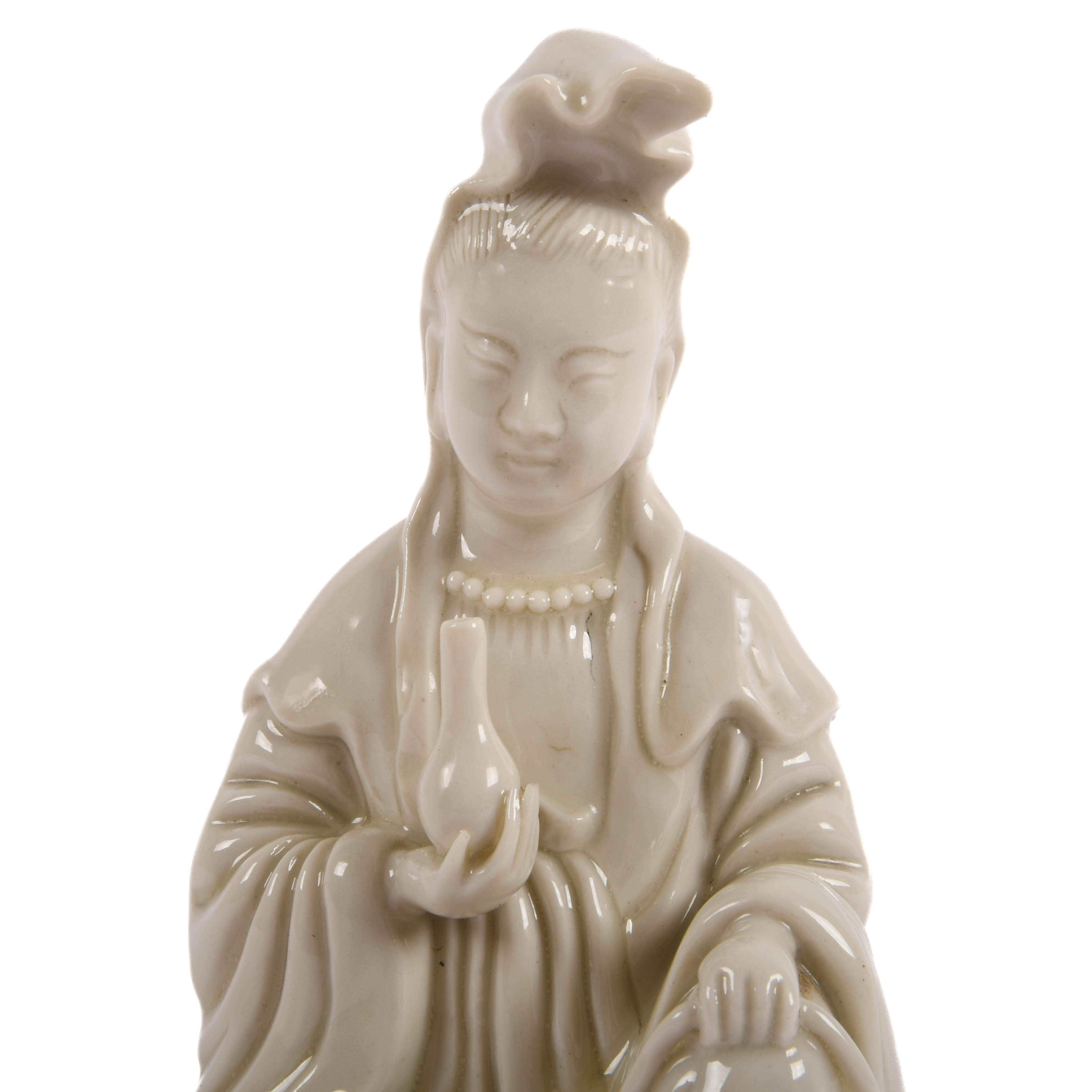 Blanc De Chine Seated Guan Yin Statue-2
