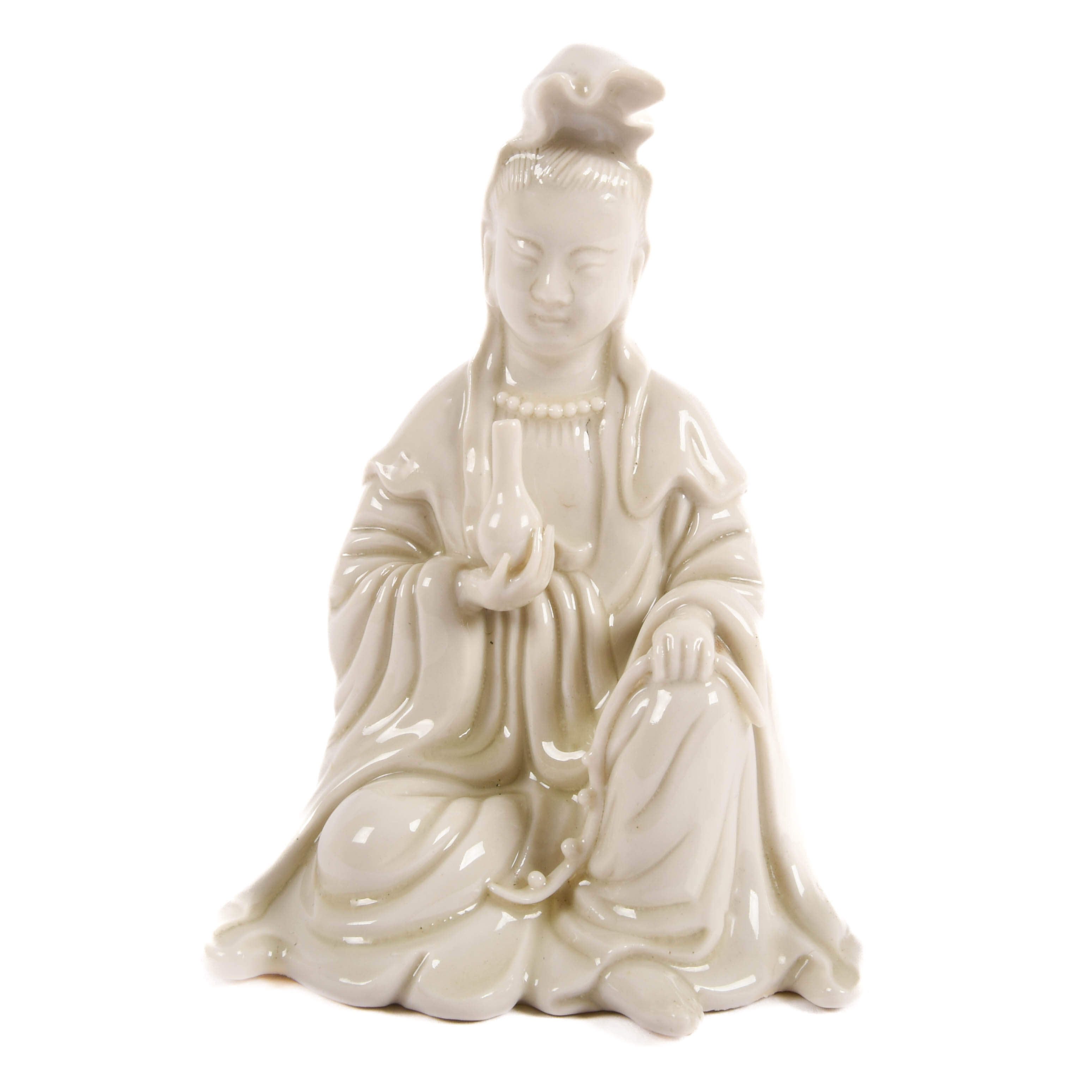 Blanc De Chine Seated Guan Yin Statue-1