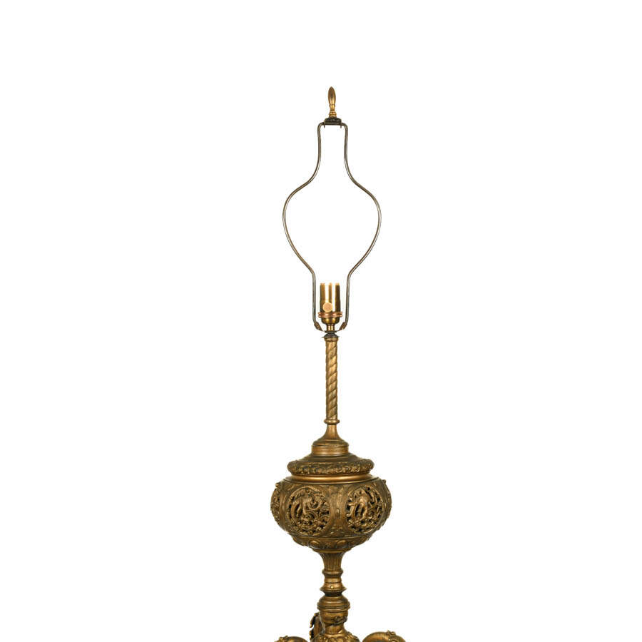 Victorian Ornate Brass Floor Lamp-3