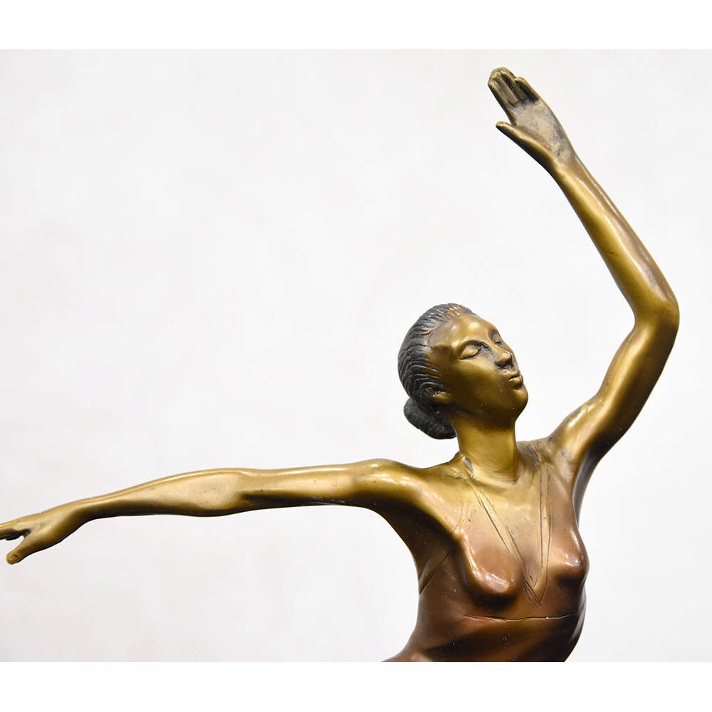 Vintage "Ballerina Girl" Arabesque Statuette on Marble Base-6