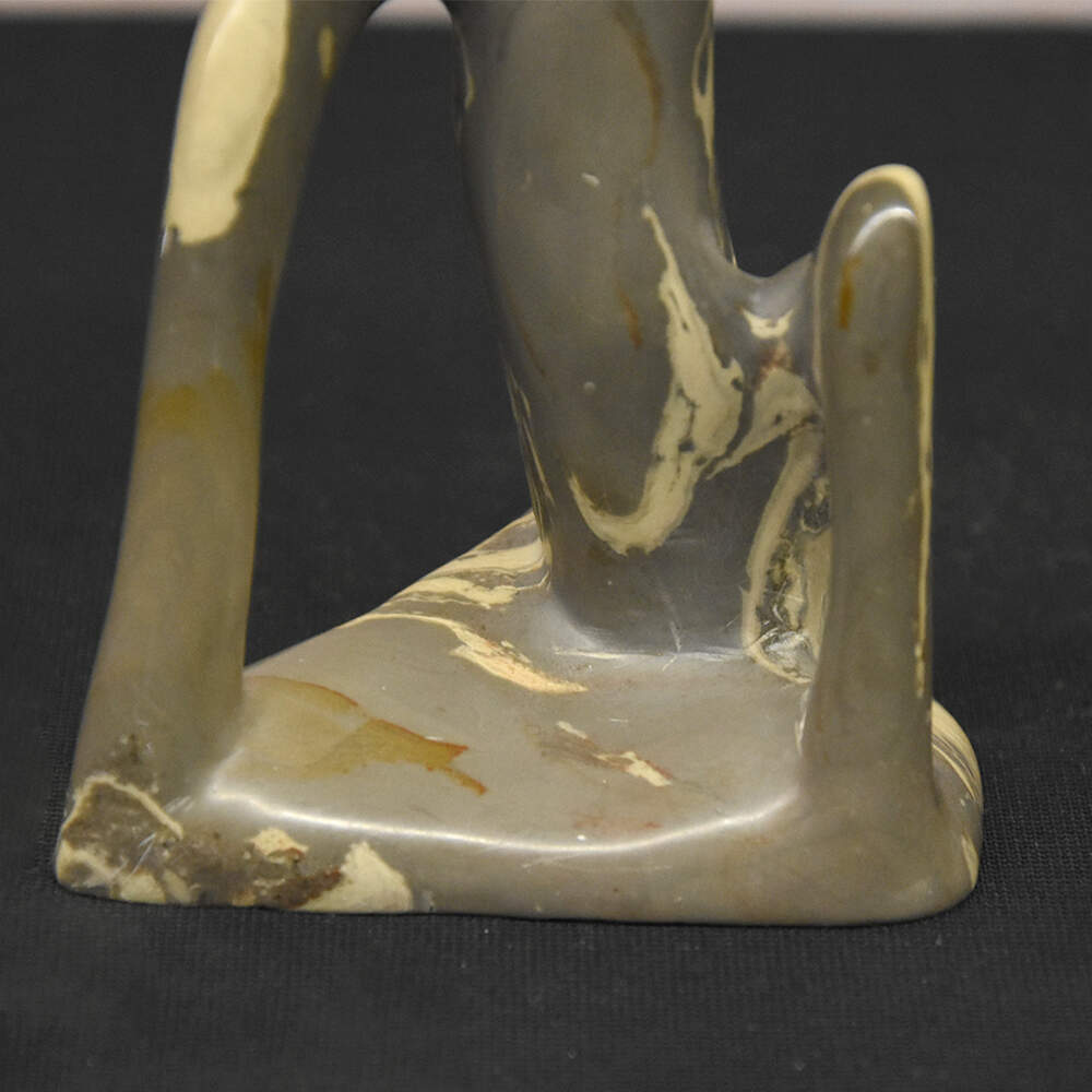 Marked Interport Kenyan Hand-Carved Soapstone Monkey Sculpture-6