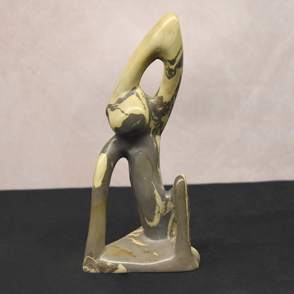 Marked Interport Kenyan Hand-Carved Soapstone Monkey Sculpture-1
