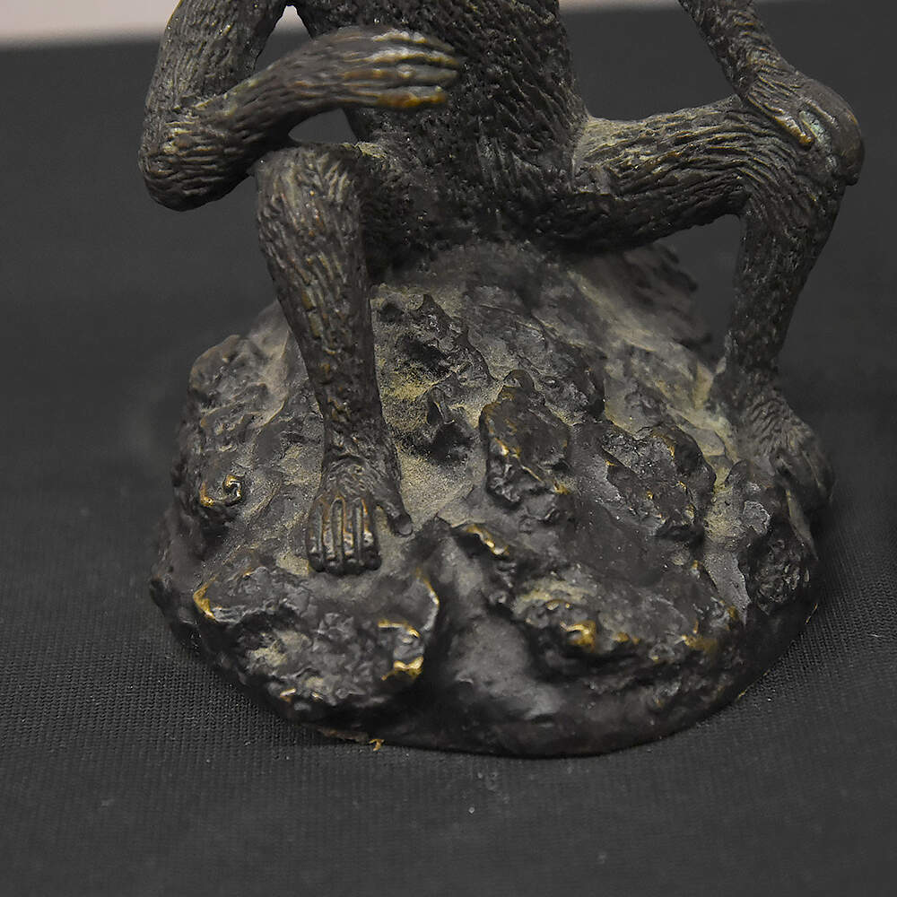 Pair of Curious Maitlaid-Smith Bronze Monkeys in Hats-4