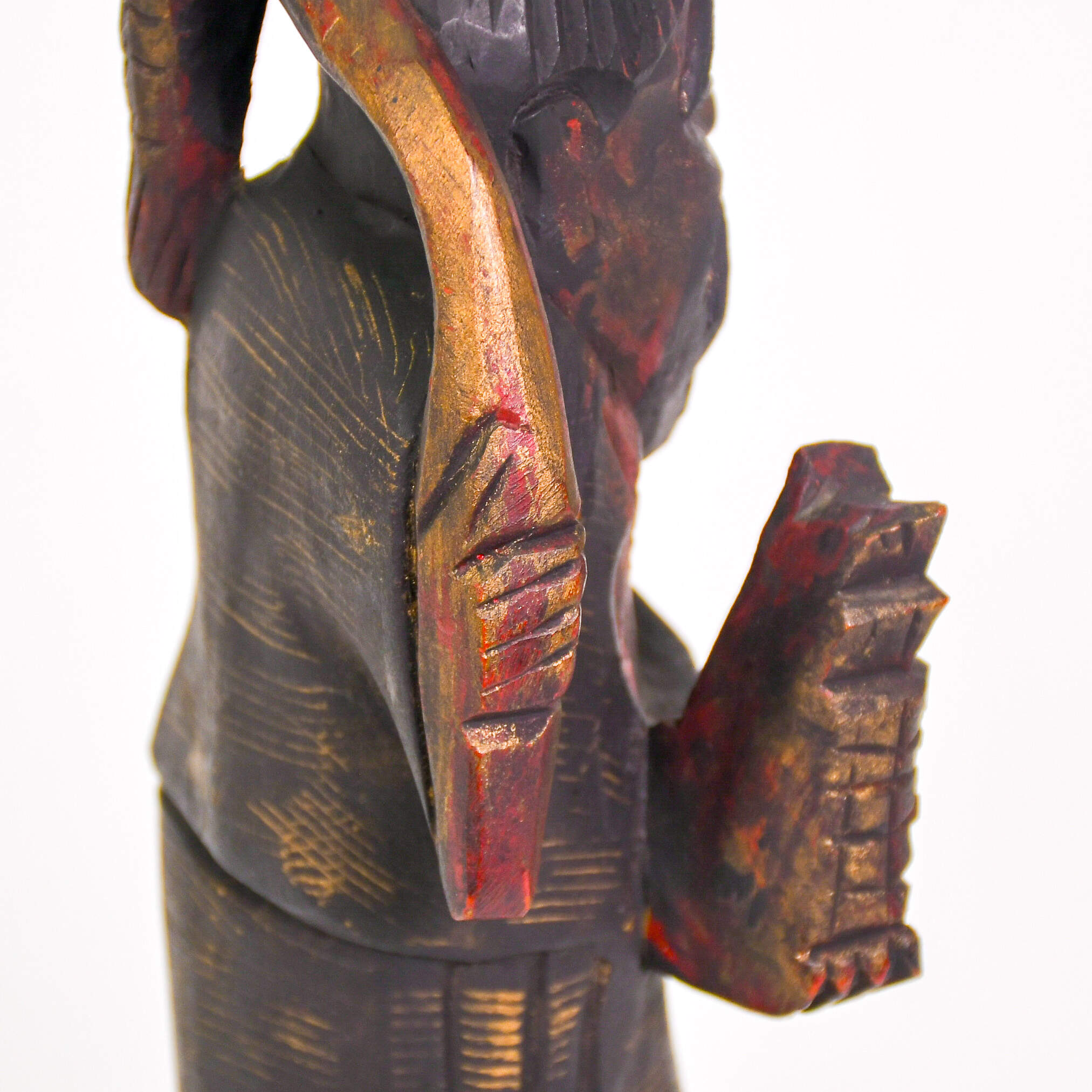 Wooden Carved Man with Catch of the Day Figure-10