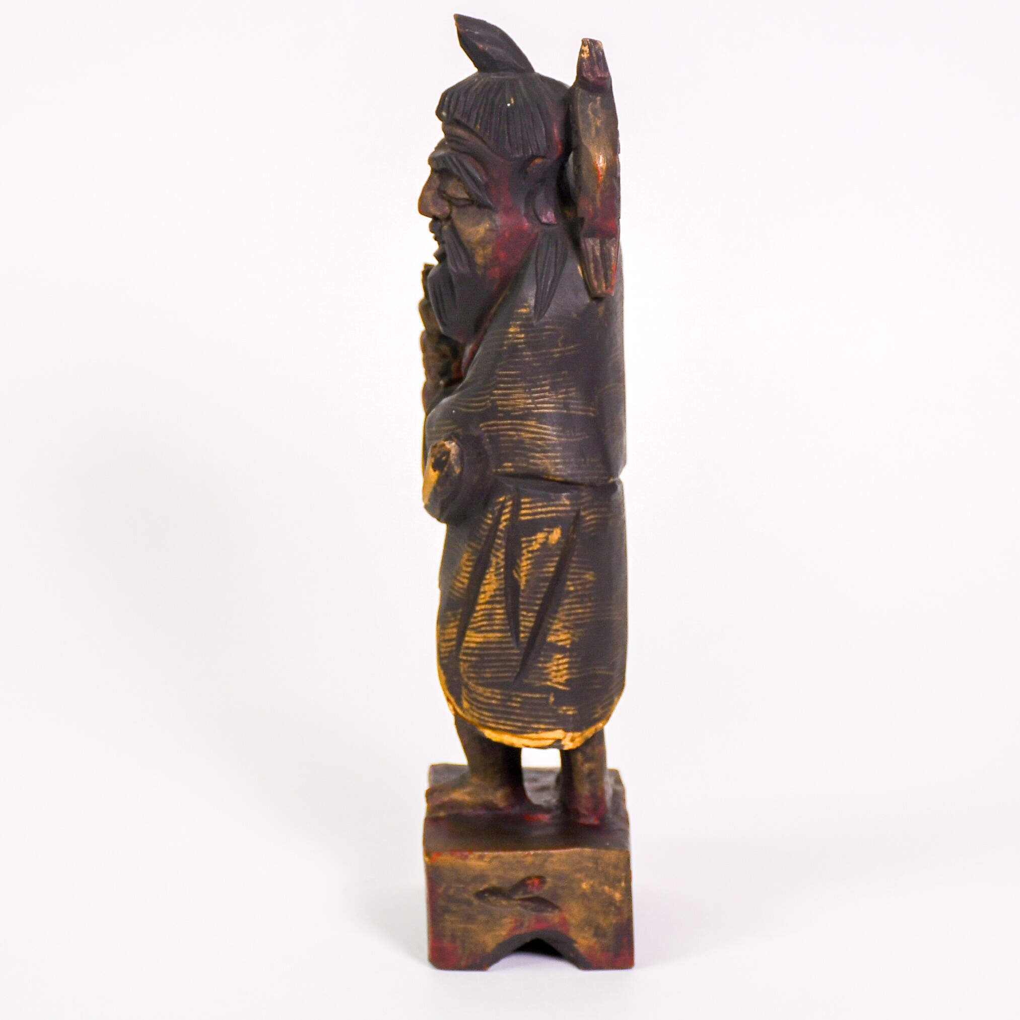 Wooden Carved Man with Catch of the Day Figure-4