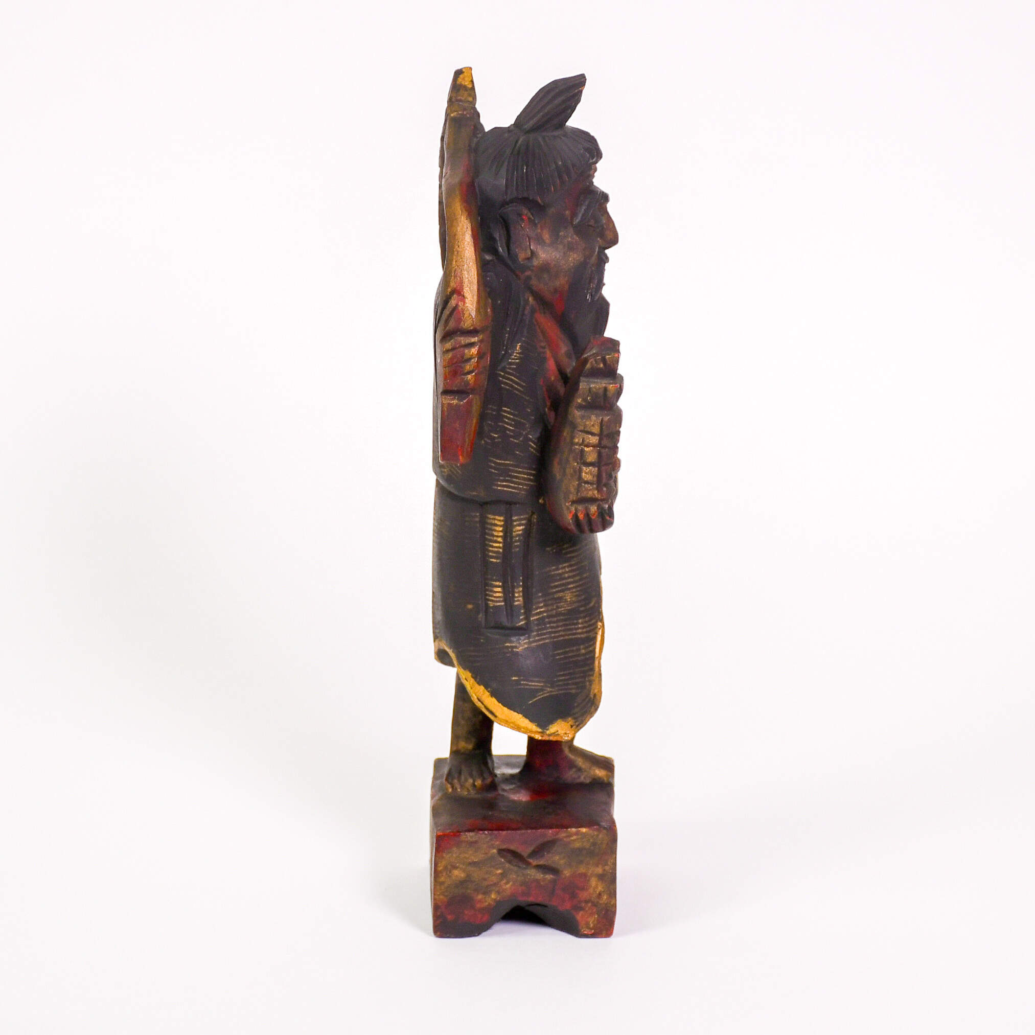Wooden Carved Man with Catch of the Day Figure-2