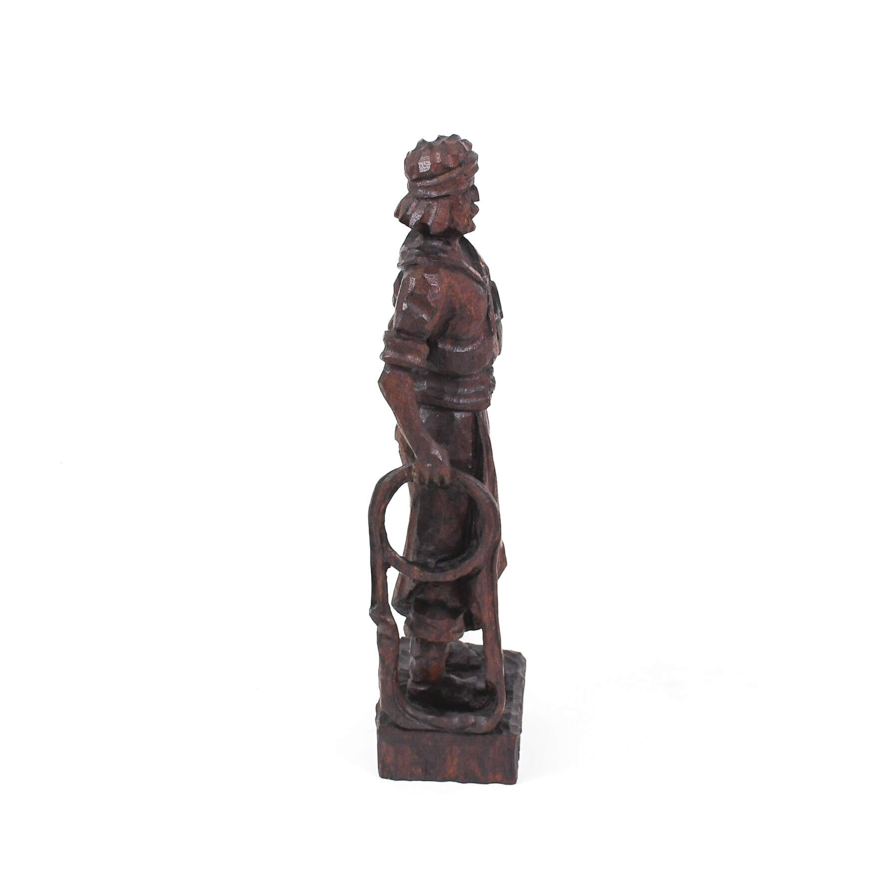 Signed Hand-Carved Argentinian Gaucho Statue-2