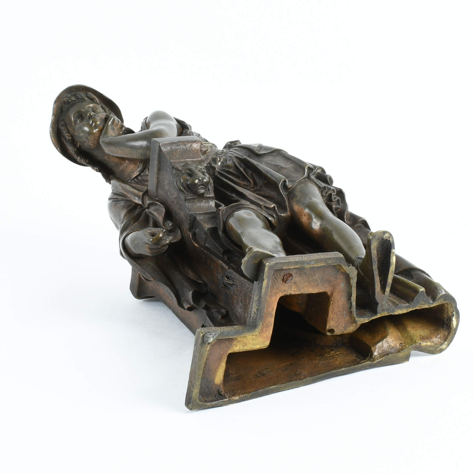 Antique Leaning Classical Man Bronze After Jean-Jacques Pradier-5