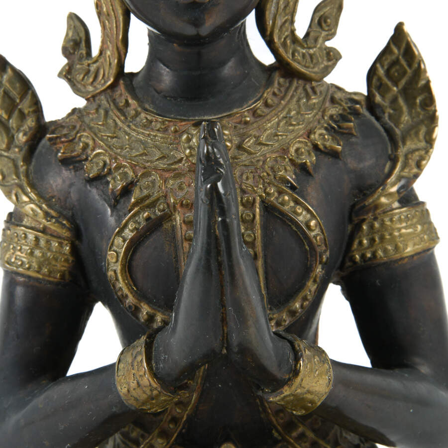 Antique Bronze Sculpture of Thai Teppanom Kneeling-6