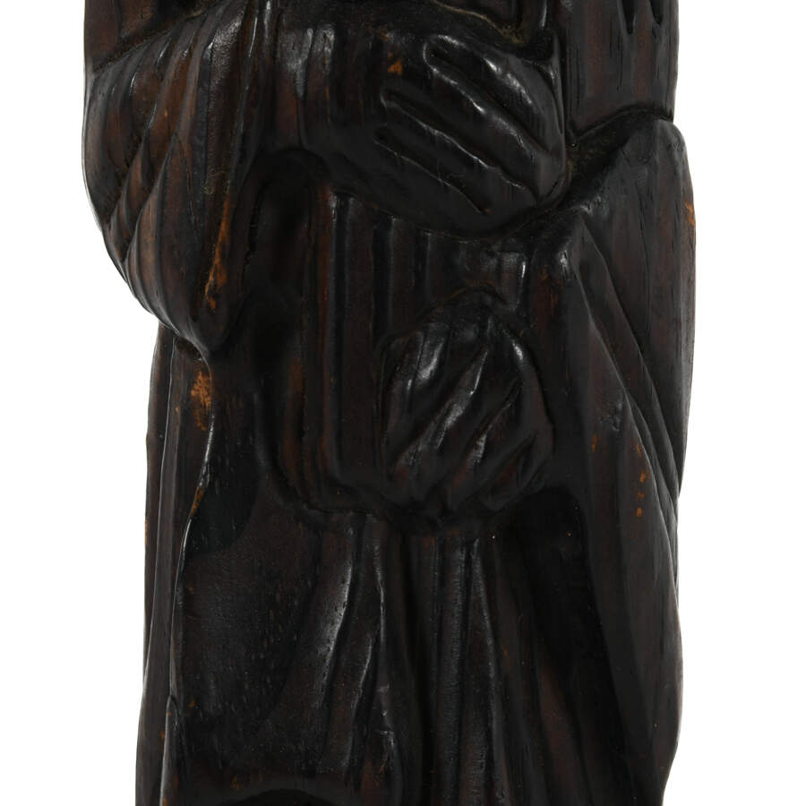 Antique Wooden Figure of Man Holding a Book-4