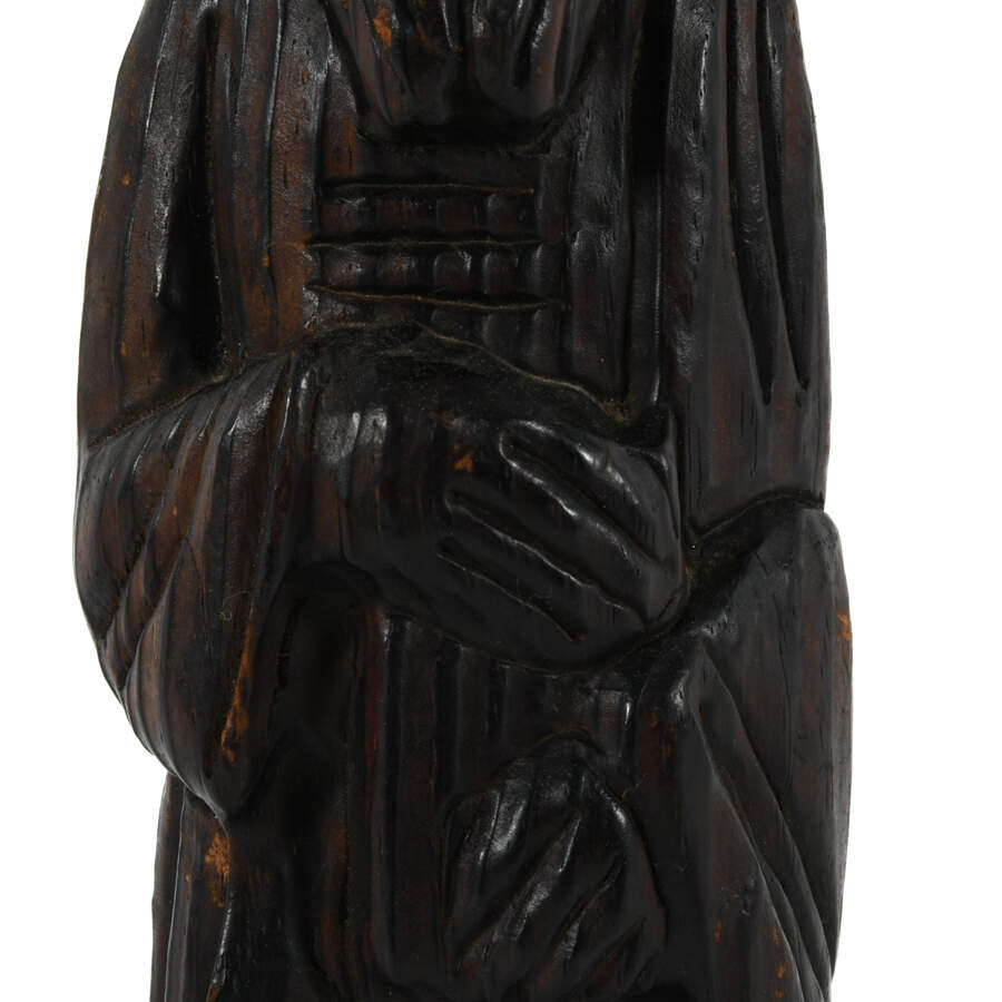 Antique Wooden Figure of Man Holding a Book-3