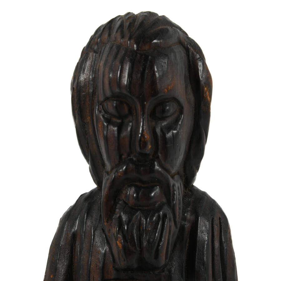 Antique Wooden Figure of Man Holding a Book-2