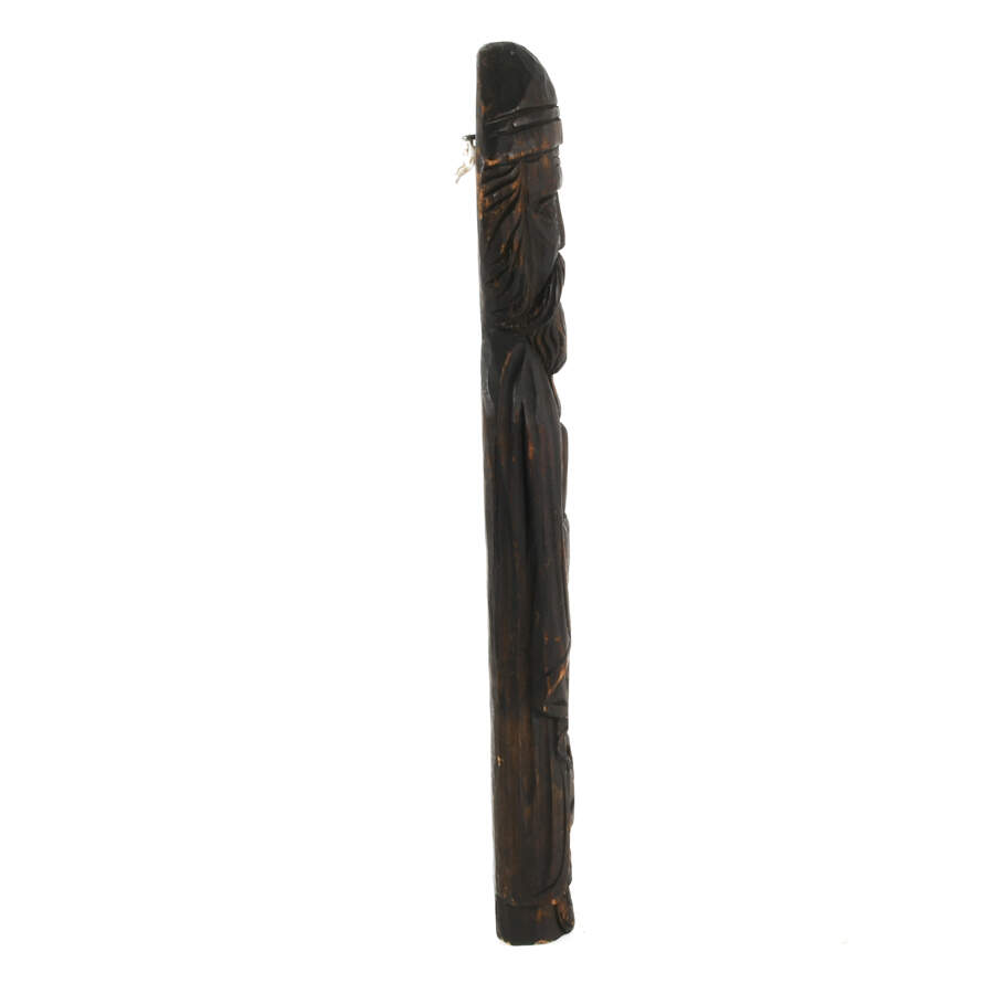 Antique Wooden Figure of Man Holding a Mace-9